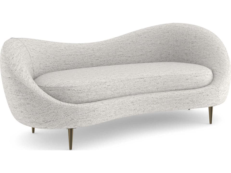 Formosa 3-Seat Chenille Sofa in Steel Blue Grey with Piano Black Legs
