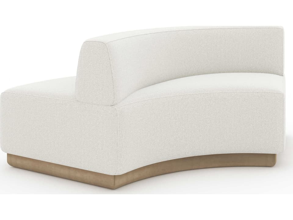 Crescent Armless Loveseat in Cream with Brushed Gold Base