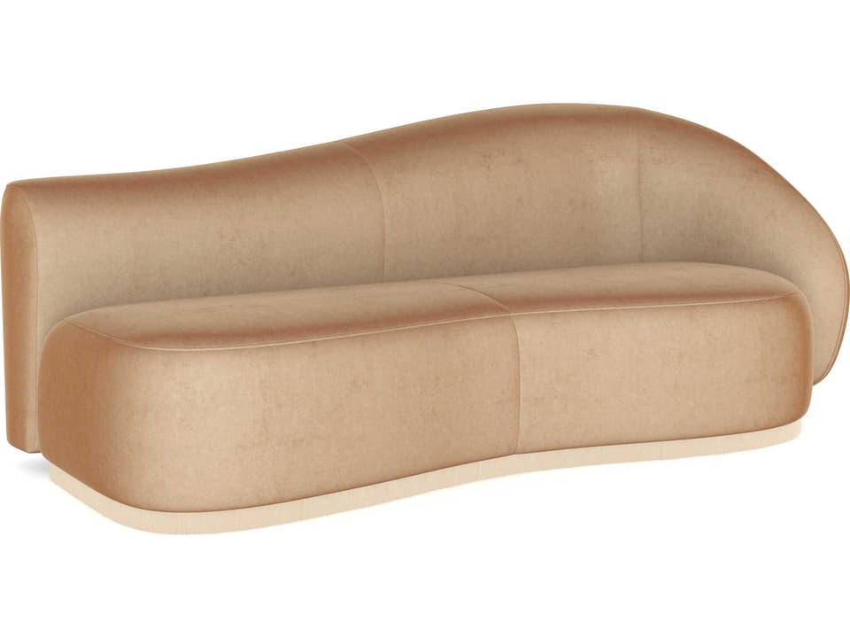 Kalahari Right Arm Facing Camel Lux Velvet Sofa