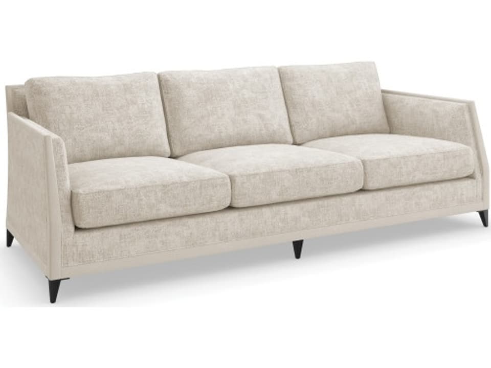 Limitless 3-Seat Standard Sofa in Ecru Distressed Chenille Performance Fabric