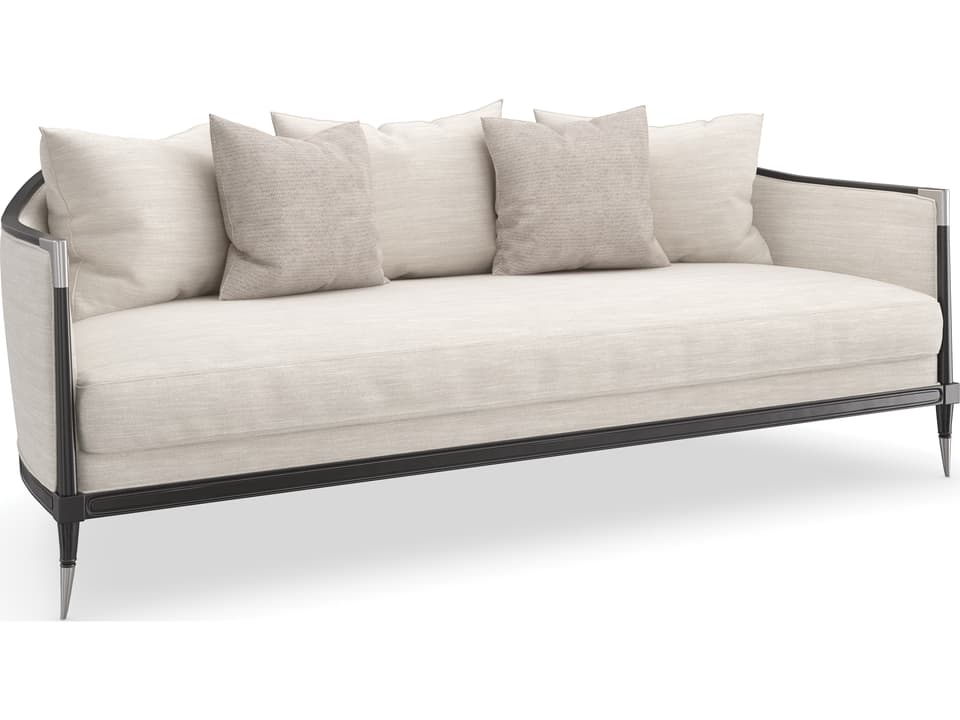 Splash Of Flash 3-Seat Performance Fabric Sofa in Ivory