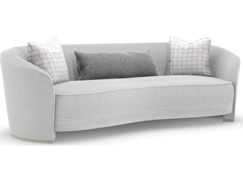 Ahead Of The Curve Performance Fabric Sofa with Matte Pearl Base
