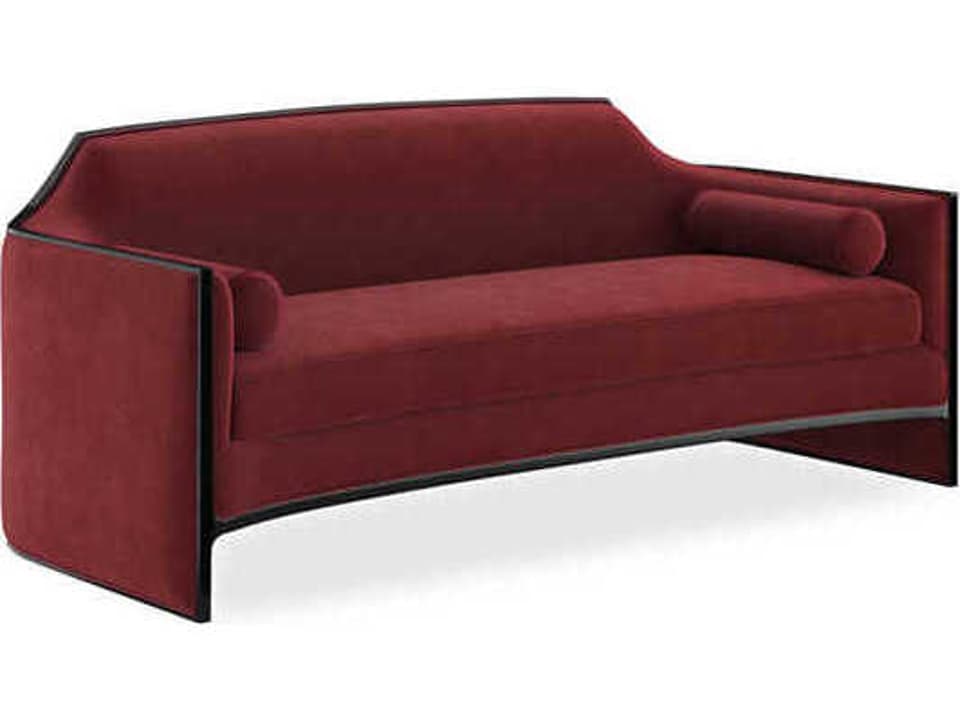 The Cat's Meow 3-Seat Velvet Sofa in Almost Black