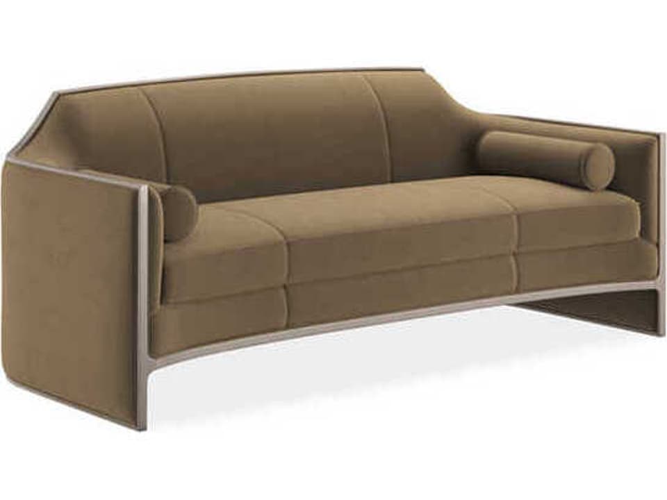 The Cat's Meow 2-Seat Velvet Sofa in Soft Silver Paint Finish