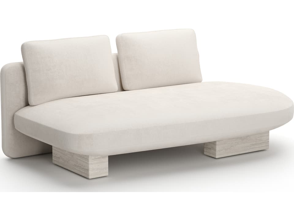 Overlap LAF Armless Bumper Ecru Linen Modular Sectional