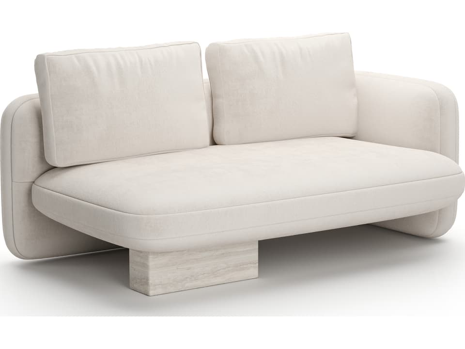 Overlap RAF 2-Seat Upholstered Loveseat in Ecru Linen