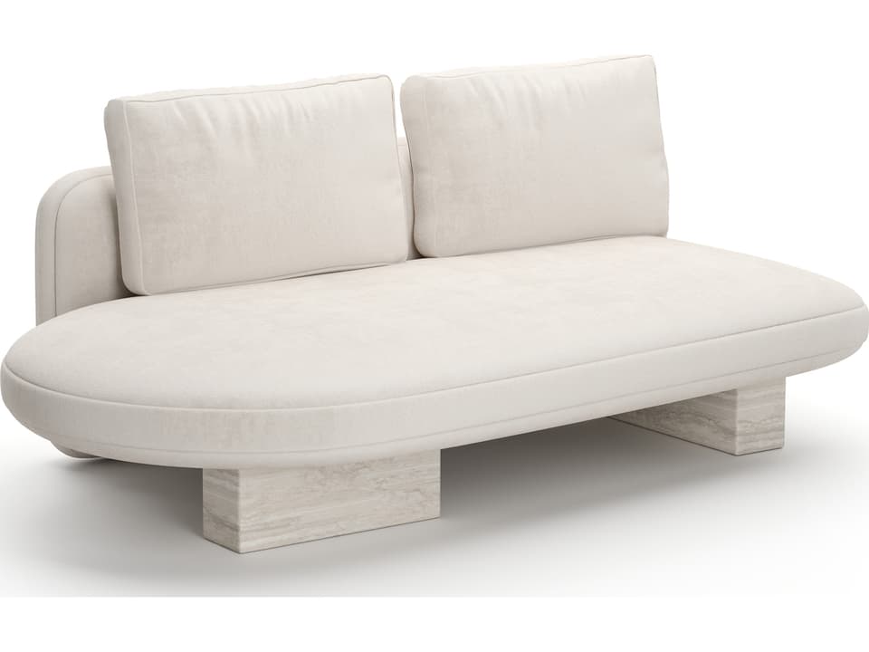 Overlap White Upholstered Loveseat