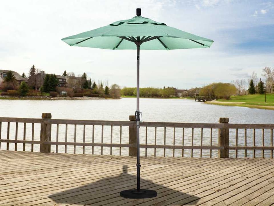 Pacifica 7.5 Foot Patio Market Umbrella with Crank Lift and Push Button Tilt