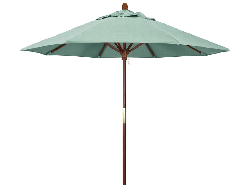 Grove Series 9 Foot Octagon Hardwood Market Umbrella with Push Lift