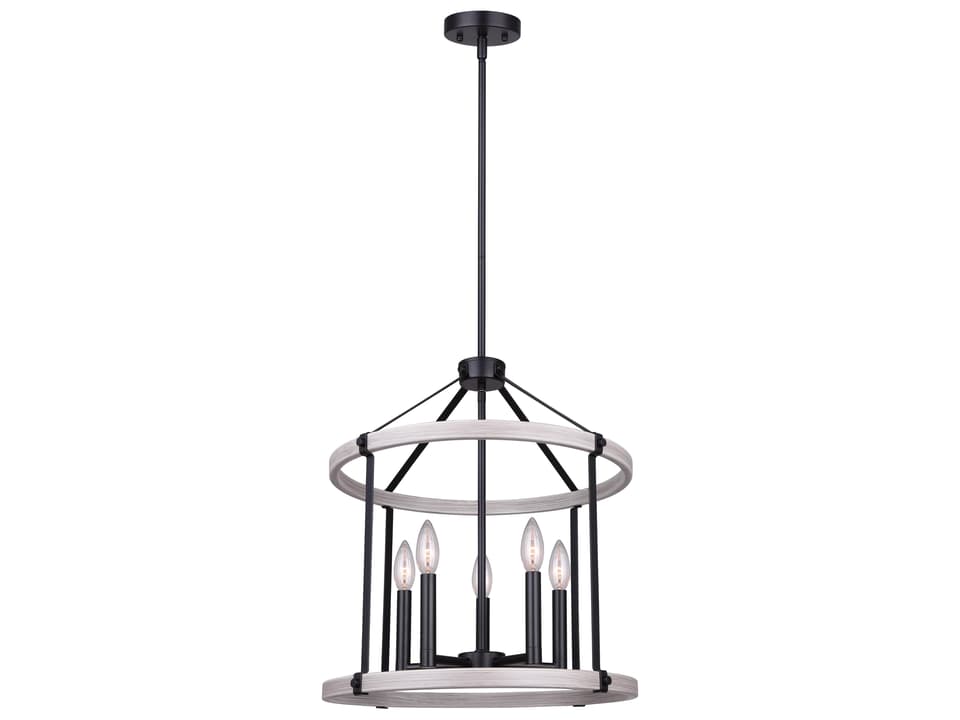 Joelle 5-Light Light Fixture in Matte Black / Brushed Grey