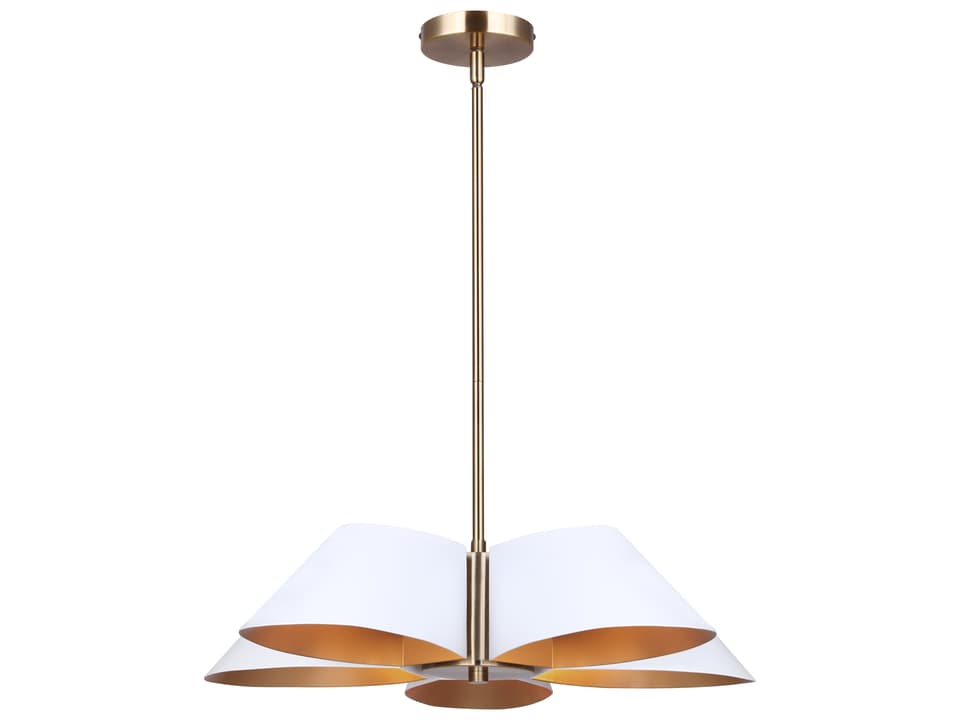 5-Light Daxton Chandelier in Matte White and Gold