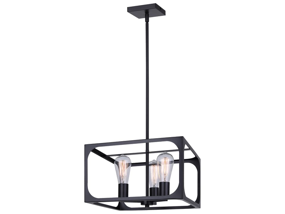 3-Light Zelie Chandelier in Matte Black