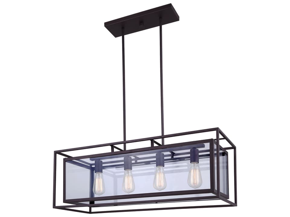 4-Light Isola Chandelier in Oil Rubbed Bronze with Clear Glass