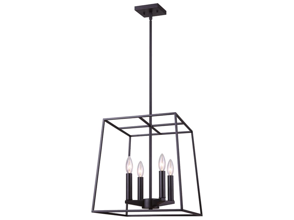 4-Light Wexford Chandelier in Matte Black Finish