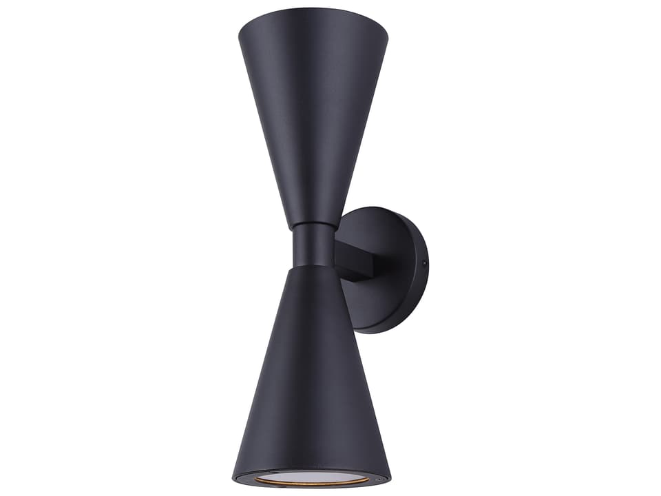 Arona 2-Light Outdoor Wall Sconce in Matte Black