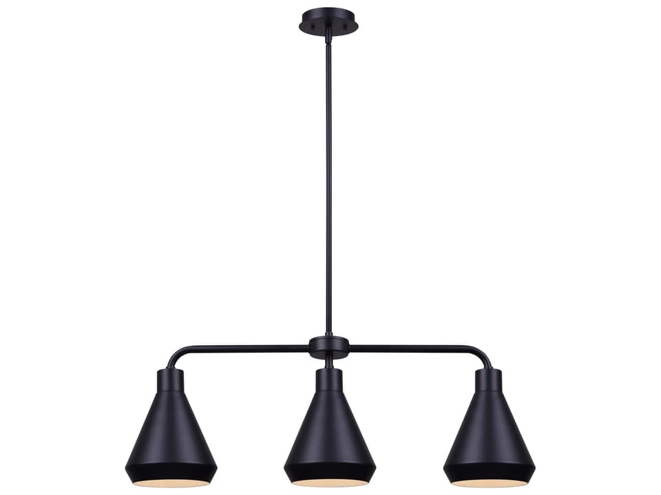 Byck 3-Light Linear Pendant Light in Matte Black