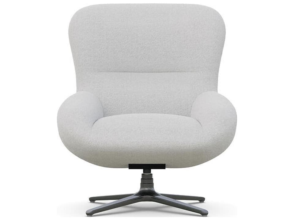 Lockhart Revolving Gray Fabric Accent Chair