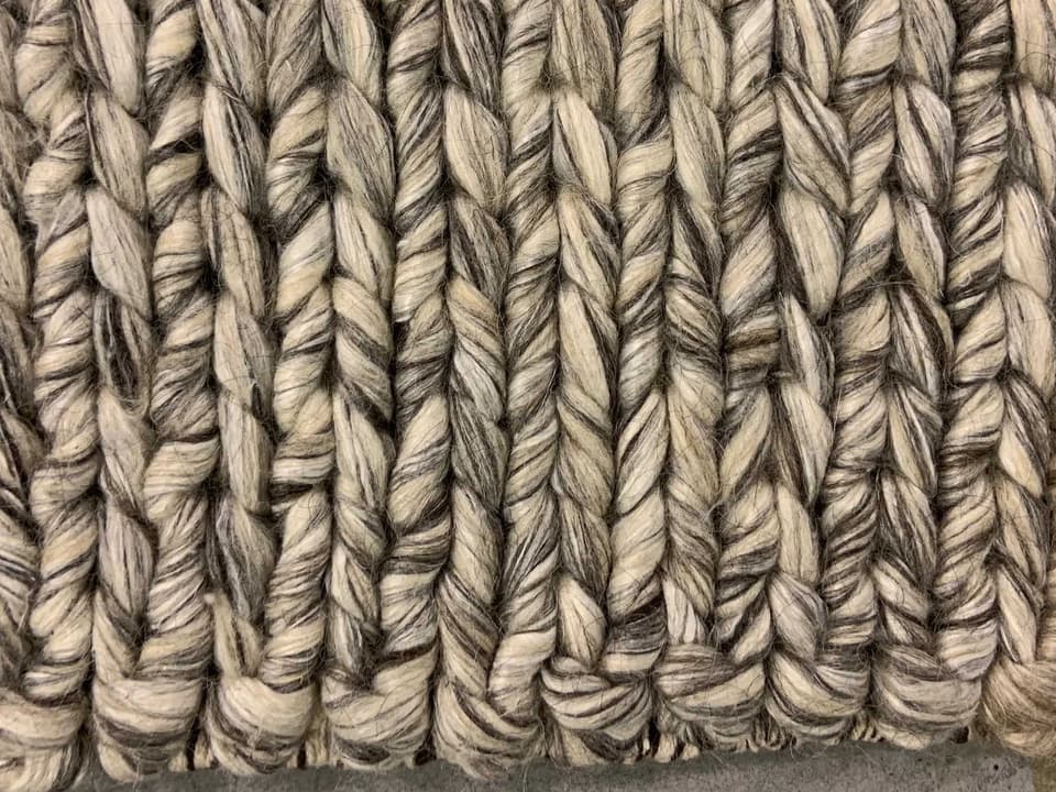 Giovanna Braided Wool Viscose Cotton Area Rug 5x7 in Multi