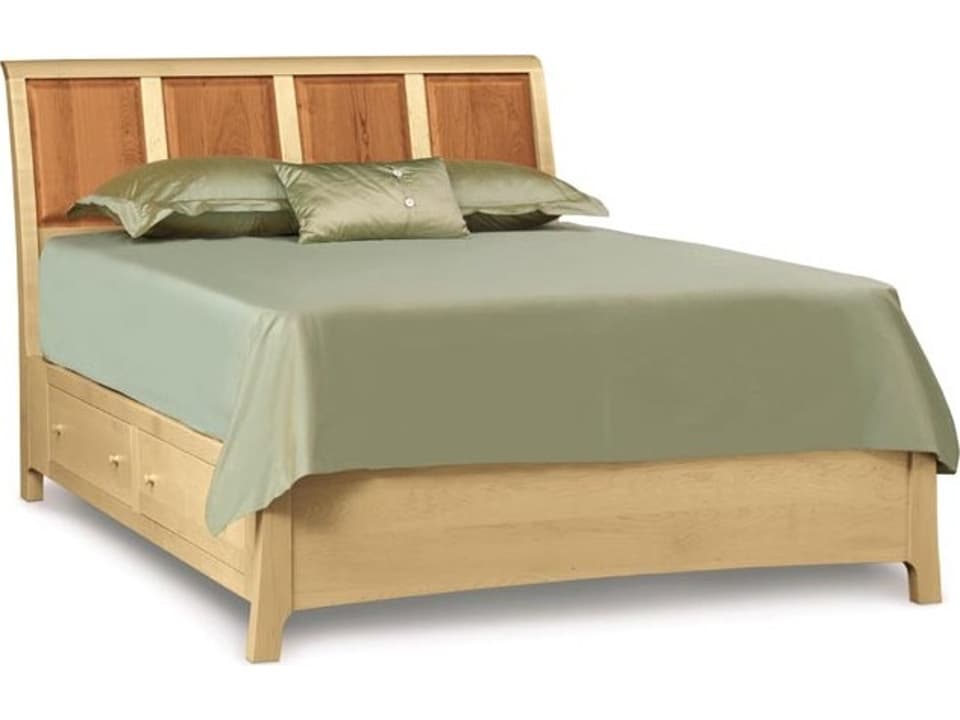 Sarah California King Sleigh Bed in Smoke Cherry Solid Wood