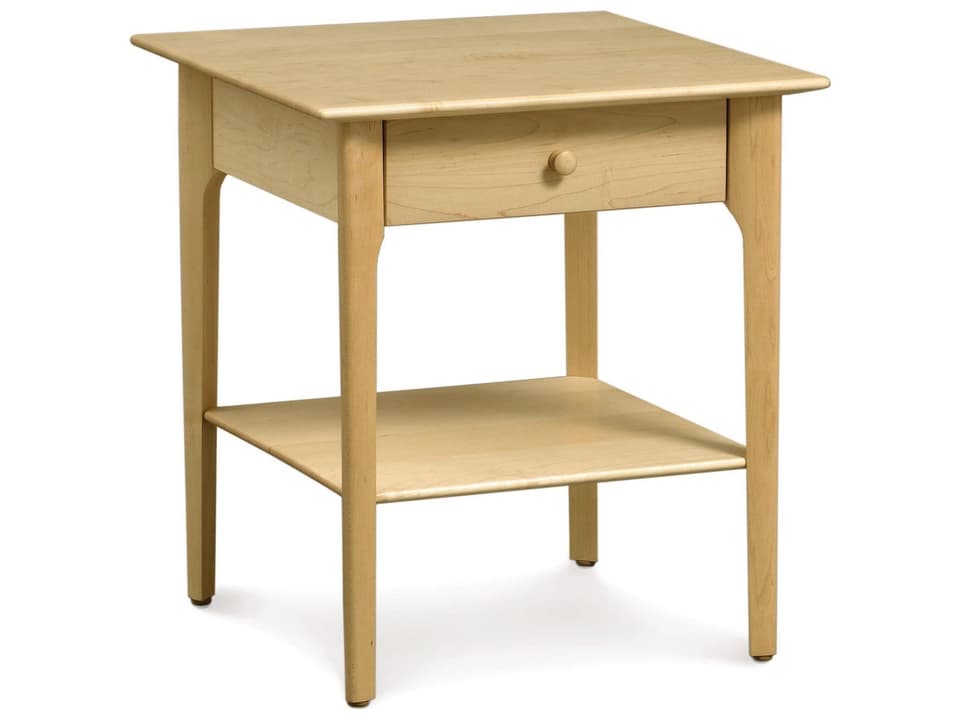 Sarah 1-Drawer Nightstand in Solid Hardwood with Shaker Lines
