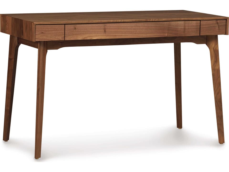 Catalina Rectangle Desk with Drop-Front Keyboard Tray Natural Walnut