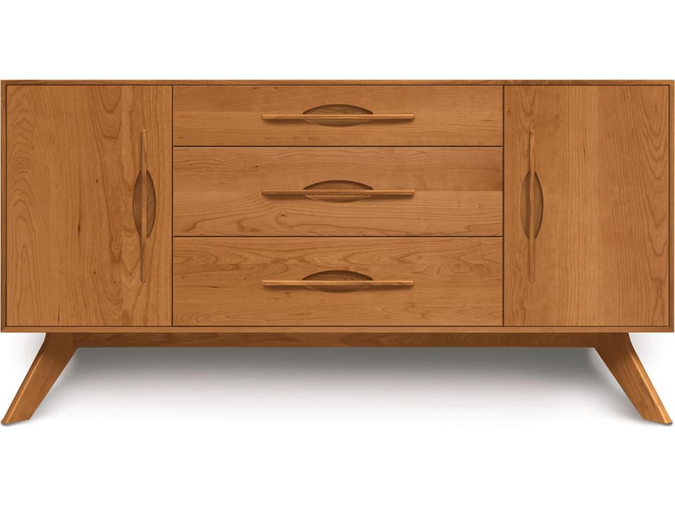 Audrey 66-Inch Wide Solid Wood Sideboard with Three Drawers