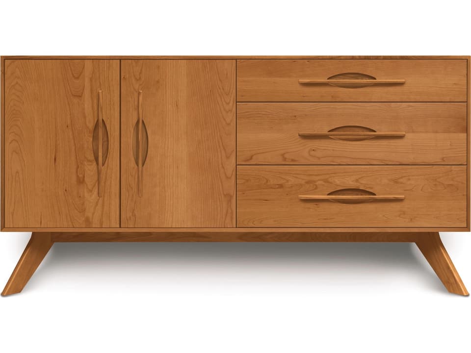 Audrey Solid Hardwood Buffet with 3 Drawers 2 Doors in Walnut