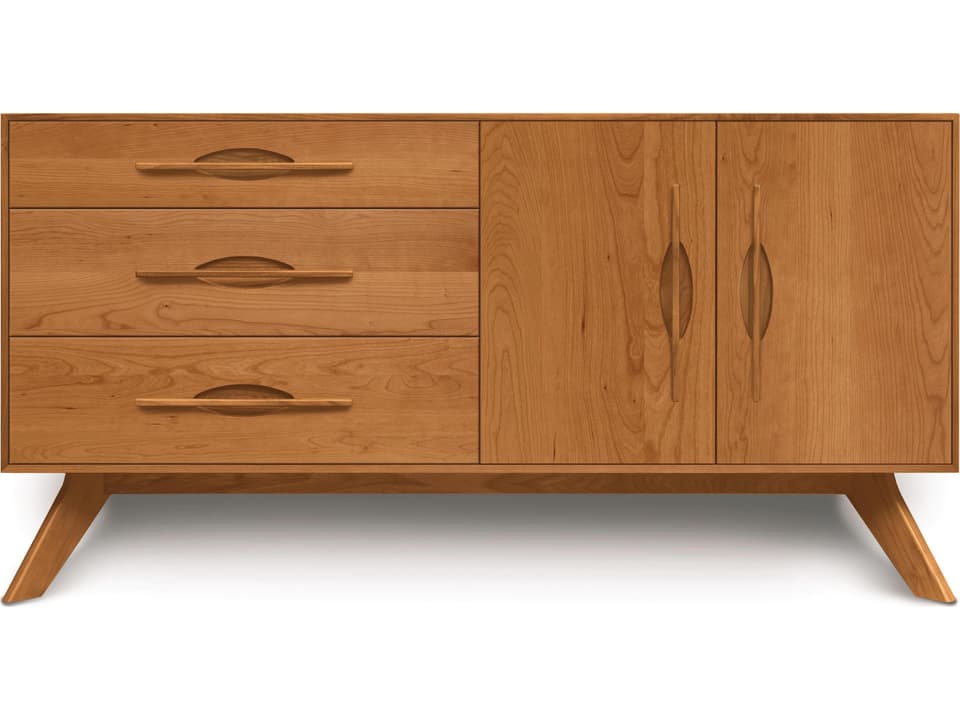 Audrey 66-Inch Walnut Buffet Sideboard with Drawers and Doors