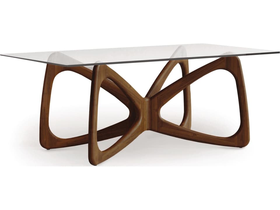 Glass Top Dining Table Butterfly 84 Inch Rectangular