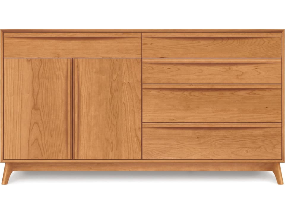 Furniture Catalina 2-Drawer 4-Door Buffet in Natural Walnut