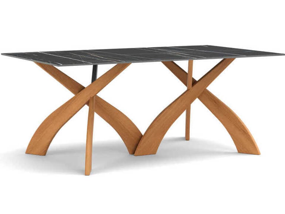 Entwine 72-Inch Rectangular Dining Table in Sintered Stone and Walnut
