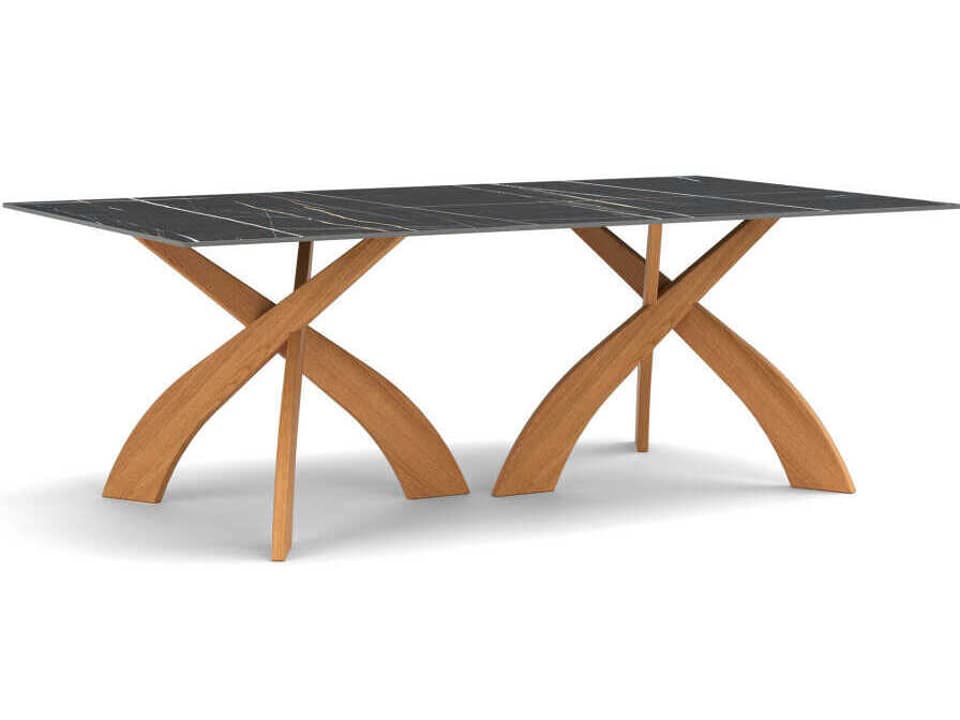 Entwine 84-Inch Rectangular Dining Table in Solid Walnut and Sintered Stone