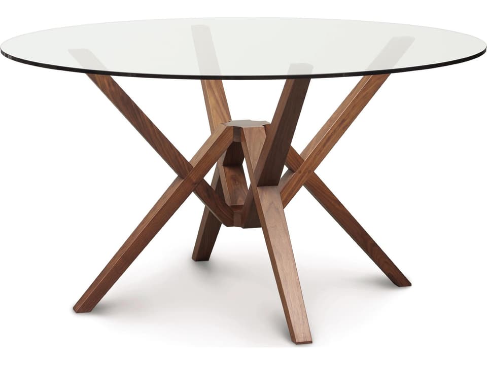 Exeter 54-Inch Round Glass Top Dining Table