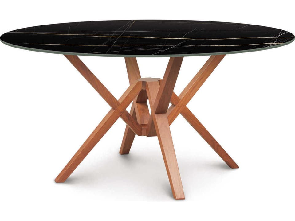 Exeter Round Dining Table Sintered Stone Top 60 Inch