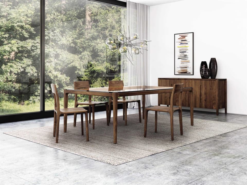 Lisse Walnut Wood Dining Room Set