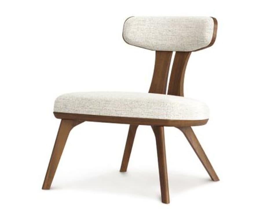 Estelle Upholstered Accent Chair in Solid Walnut