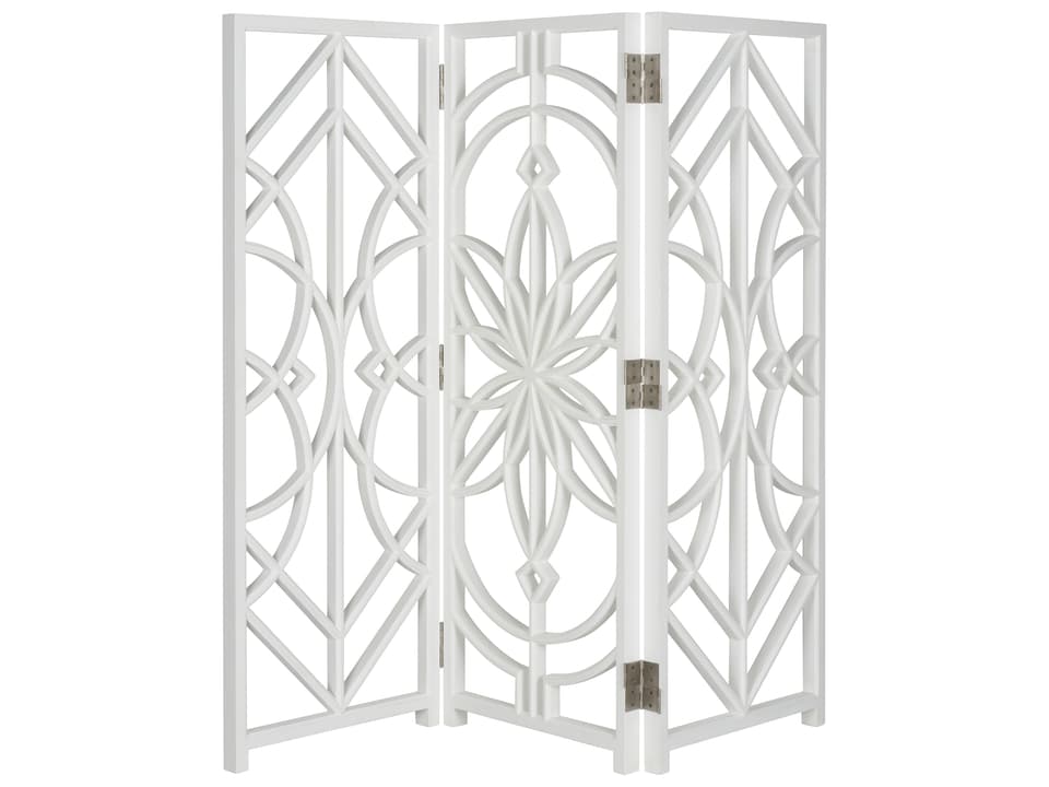 Lisa Kahn Tree of Life 3 Panel Room Divider White Cream