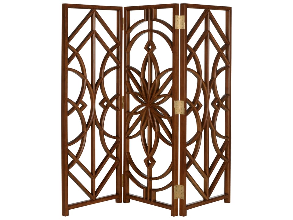 Lisa Kahn Tree of Life 3 Panel Room Divider Brown