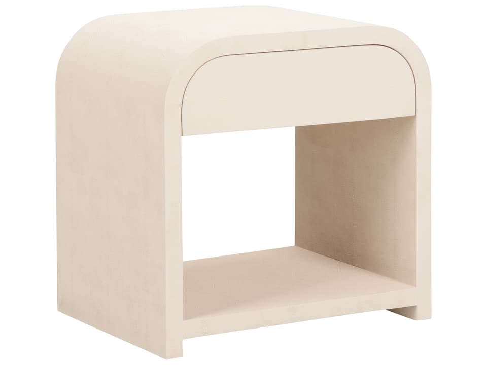 Vail Side Table Cream Faux Shagreen