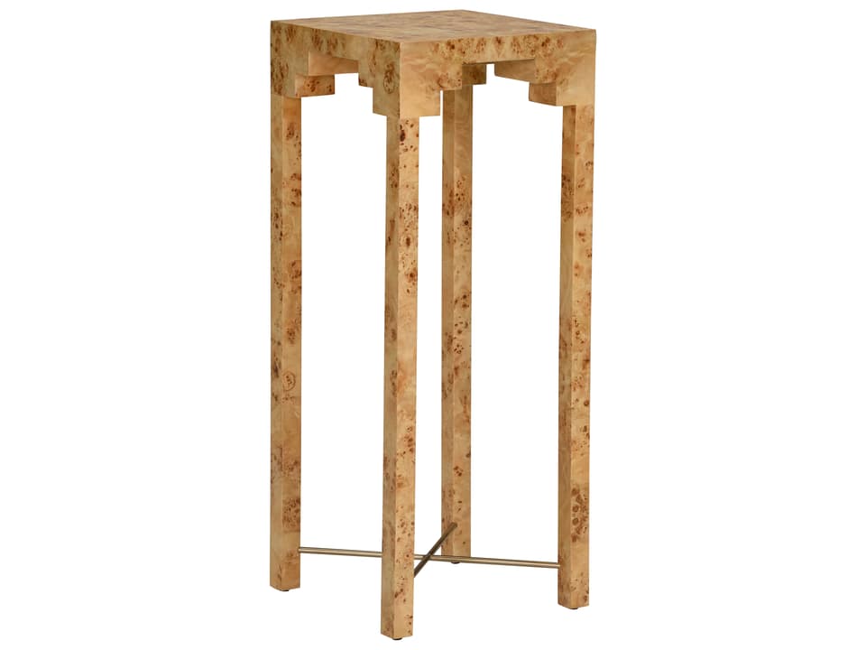Elizabeth Wicker Square End Table in Brown and Gold