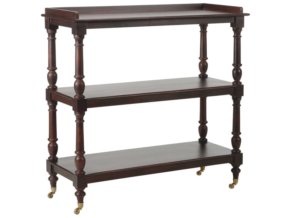 Butlers Trolley with Mango Wood Shelves and Brass Wheels