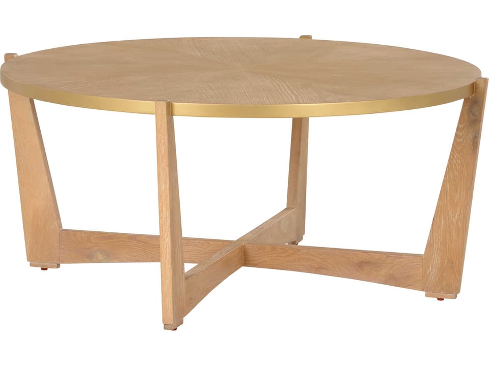 Jamie Merida Round Wood Cerused Oak Ardoise Coffee Table