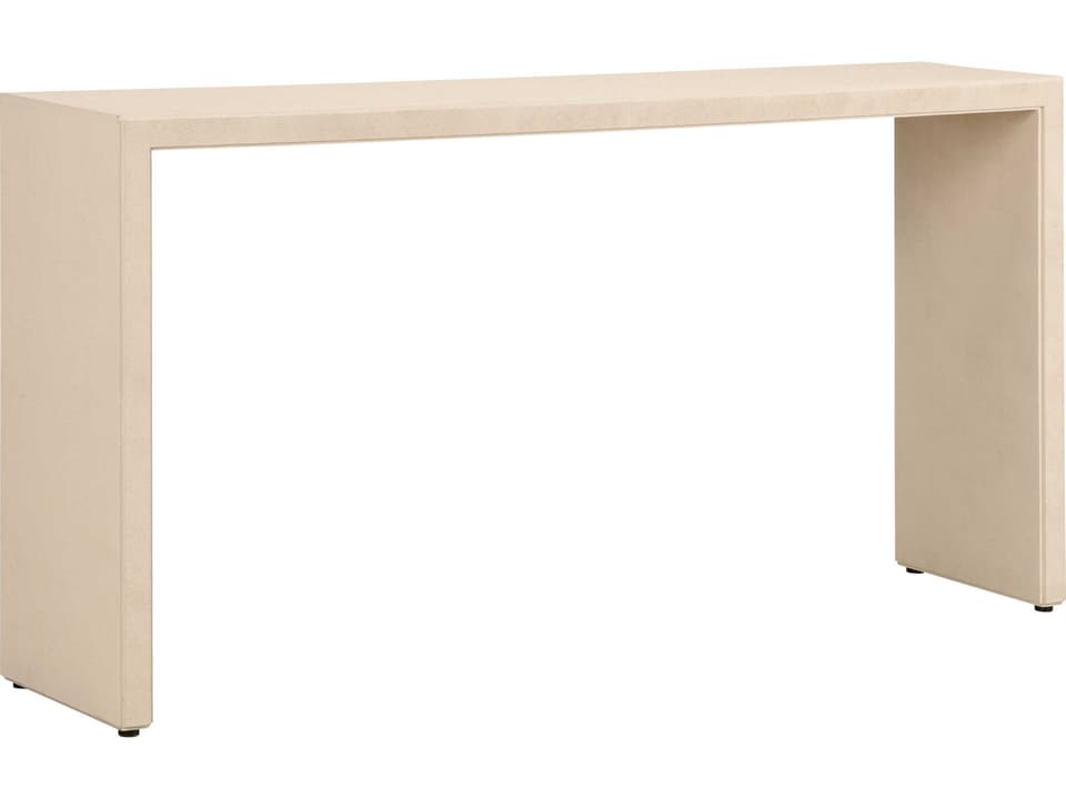 Jamie Merida Rectangular Goldsborough Console Table in Cream Faux Shagreen