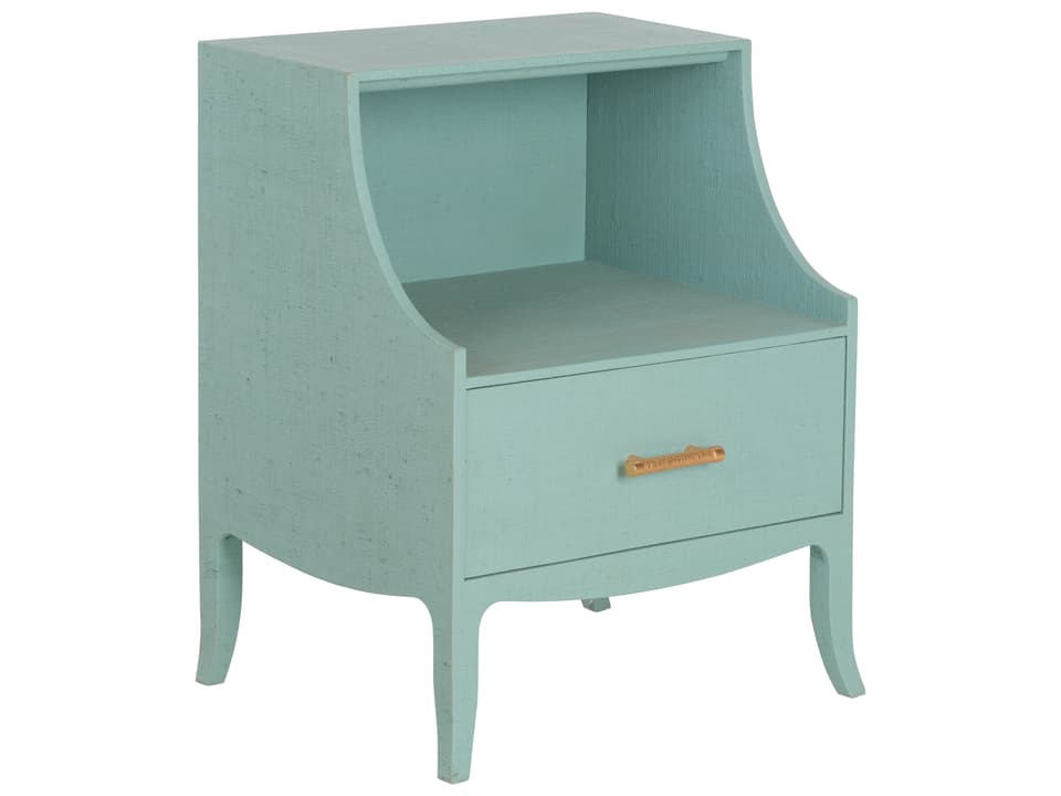Bill Cain Rectangular Wood Blue End Table