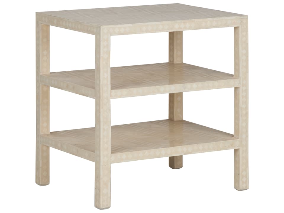 Rectangular Wood Natural White End Table