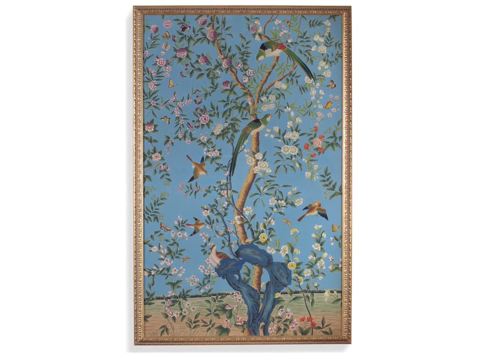 Phil Panel-Green Birds Hand Painted Watercolor Wall Art