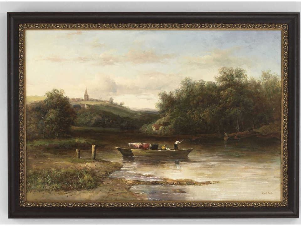 Riverboat Hand Painted Oil Canvas Wall Art