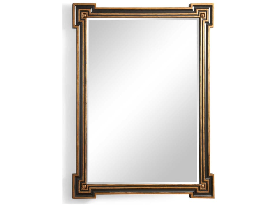 Richards Rectangle Wood Mirror with Black and Gold Frame