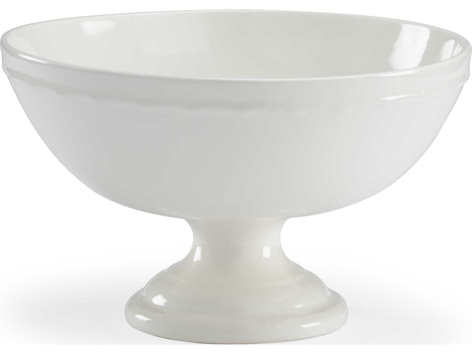 Bradshaw Orrell Pedestal Centerpiece in Off White Glazed Porcelain