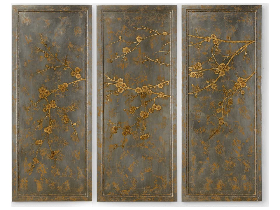 Cherry Blossom Panels Triptych Wall Art by Jamie Merida
